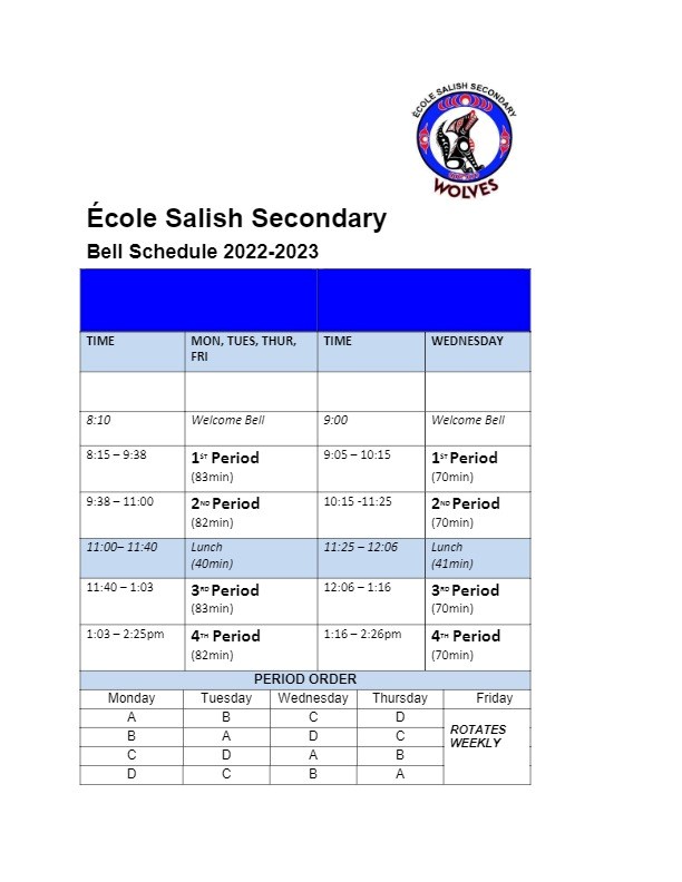 Bell Schedule 2022 2023